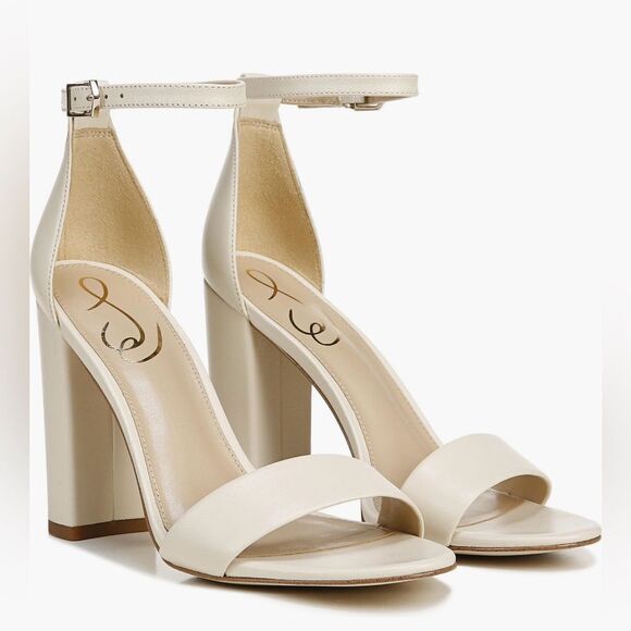 Nwt Sam Edelman ivory leather ankle strap sandals - Picture 1 of 8